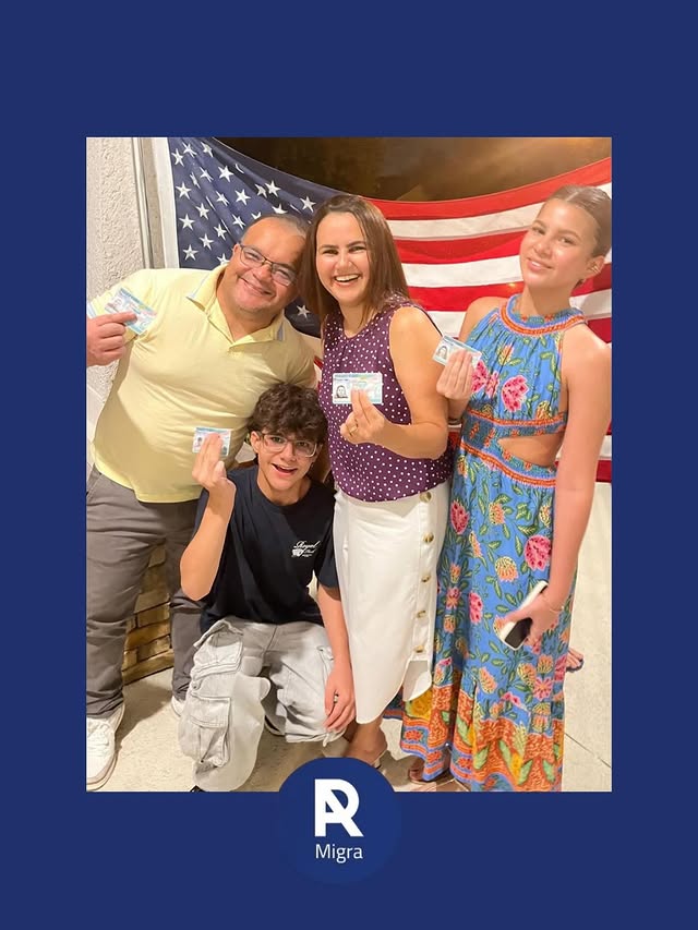 Green Card em mãos: o sonho que virou realidade para mais uma família.